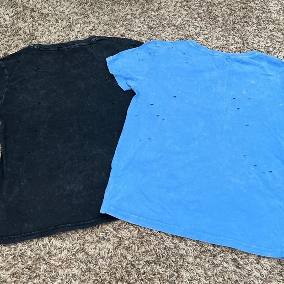 Blue & Charcoal Black Distressed Tee Bundle - Picture 9 of 9